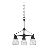 View 3 Light Sudbury Bronze Clear Seeded Glass Shades Chandelier Light Fixture
