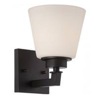 Nuvo Lighting 1 Light Aged Bronze Satin White Glass Shade Vanity Light Fixture