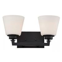 View 2 Light Aged Bronze Satin White Glass Shades Vanity Light Fixture