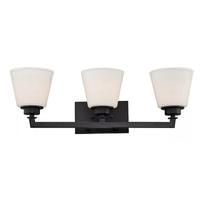 View 3 Light Aged Bronze Satin White Glass Shades Vanity Light Fixture