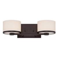 View 2 Light Venetian Bronze Etched Opal Glass Shades Vanity Light Fixture