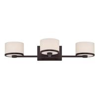 View 3 Light Venetian Bronze Etched Opal Glass Shades Vanity Light Fixture