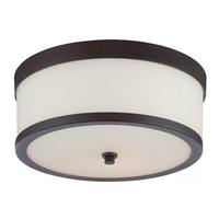View 2 Light Venetian Bronze Etched Opal Glass Shade Ceiling Light Fixture
