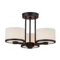 View 3 Light Venetian Bronze Etched Opal Glass Shade Ceiling Light Fixture