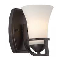 View 1 Light Sudbury Bronze Satin White Glass Shade Vanity Light Fixture