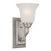 View 1 Light Brushed Nickel Frosted Glass Shade Vanity Light Fixture