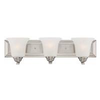 View 3 Light Brushed Nickel Frosted Glass Shades Vanity Light Fixture