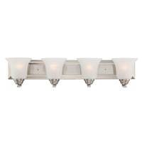 View 4 Light Brushed Nickel Frosted Glass Shades Vanity Light Fixture
