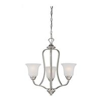 View 3 Light Brushed Nickel Frosted Glass Shades Chandelier Light Fixture