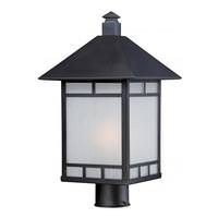 View 1 Light 18" Stone Black Frosted Seed Glass Shade Post Lantern Light Fixture