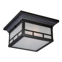 View 2 Light Stone Black Frosted Seed Glass Shade Flush Mount Ceiling Light Fixture