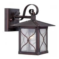 View 1 Light 6.5" Classic Bronze Clear Seed Glass Shade Wall Light Fixture