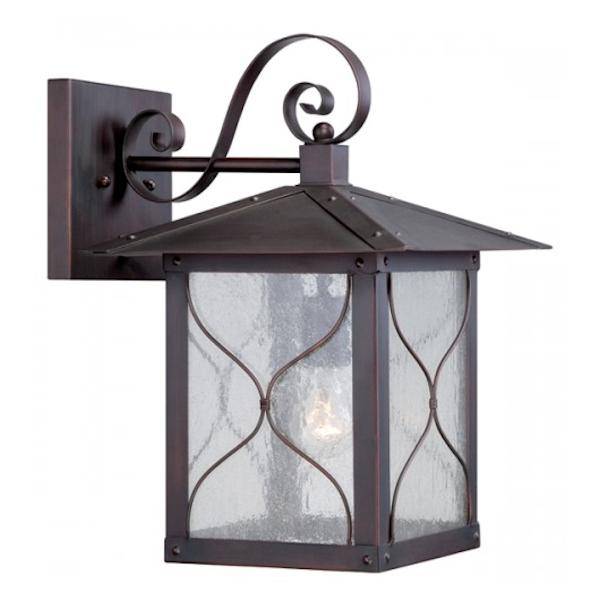 1 Light 11" Classic Bronze Clear Seed Glass Shade Wall Light Fixture