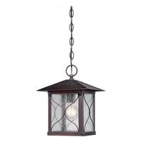 View 1 Light 12" Classic Bronze Clear Seed Glass Shade Hanging Lantern Light Fixture