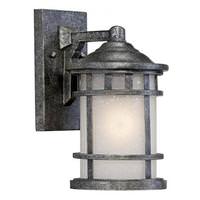 Nuvo Lighting 1 Light 6.5" Aged Silver Frosted Seed Glass Shade Wall Light Fixture