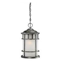 Nuvo Lighting 1 Light 17" Aged Silver Frosted Seed Glass Shade Hanging Lantern Light Fixture