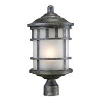 Nuvo Lighting 1 Light 19" Aged Silver Frosted Seed Glass Shade Post Lantern Light Fixture