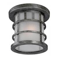 View 2 Light Aged Silver Frosted Seed Glass Shade Flush Mount Ceiling Light Fixture