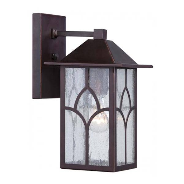 1 Light 6" Claret Bronze Clear Seed Glass Shade Wall Light Fixture
