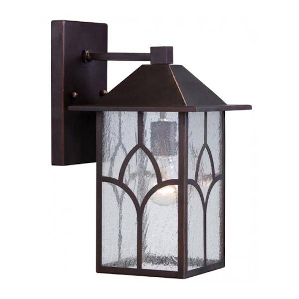 1 Light 8" Claret Bronze Clear Seed Glass Shade Wall Light Fixture