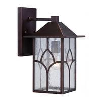 View 1 Light 8" Claret Bronze Clear Seed Glass Shade Wall Light Fixture