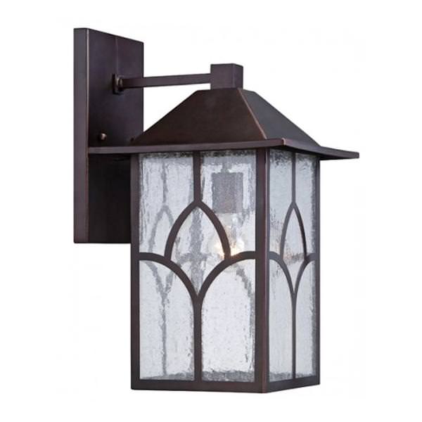 1 Light 10" Claret Bronze Clear Seed Glass Shade Wall Light Fixture