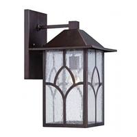 View 1 Light 10" Claret Bronze Clear Seed Glass Shade Wall Light Fixture