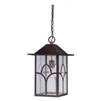 Nuvo Lighting 1 Light 17" Claret Bronze Clear Seeded Glass Shade Hanging Lantern Light Fixture