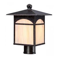 Nuvo Lighting 1 Light 13" Umber Bronze Honey Stained Glass Shade Post Lantern Light Fixture