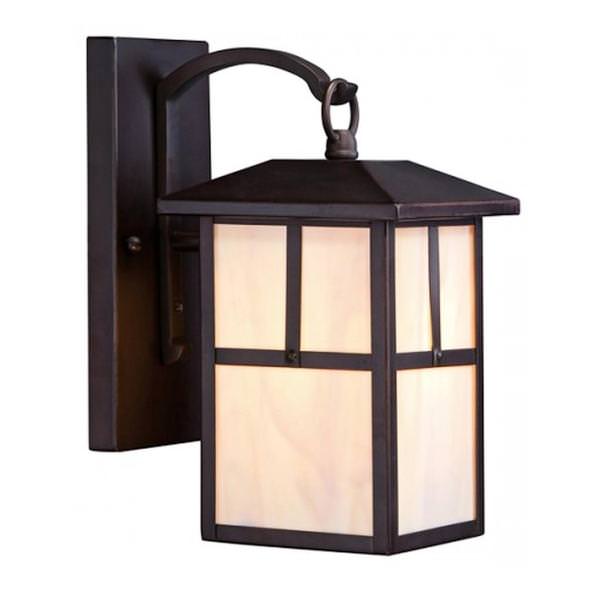 1 Light 6" Claret Bronze Honey Stained Glass Shade Wall Light Fixture