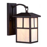 View 1 Light 6" Claret Bronze Honey Stained Glass Shade Wall Light Fixture