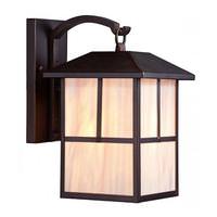 View 1 Light 8" Claret Bronze Honey Stained Glass Shade Wall Light Fixture