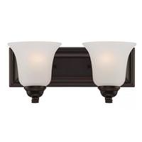 View 2 Light Sudbury Bronze Frosted Glass Shades Vanity Light Fixture