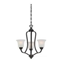 Nuvo Lighting 3 Light Sudbury Bronze Frosted Glass Shades Chandelier Light Fixture