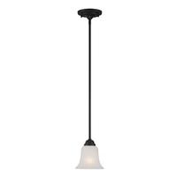 View 1 Light Sudbury Bronze Frosted Glass Shade Mini Pendant Light Fixture