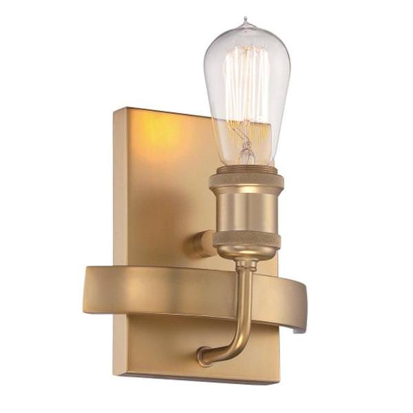 1 Light Natural Brass Sconce Light Fixture