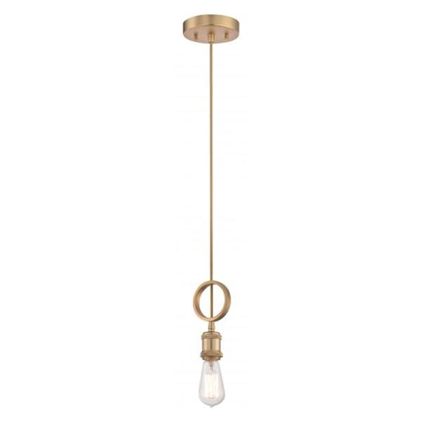 1 Light Natural Brass Mini Pendant Light Fixture