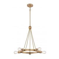 View 5 Light Natural Brass Chandelier Light Fixture