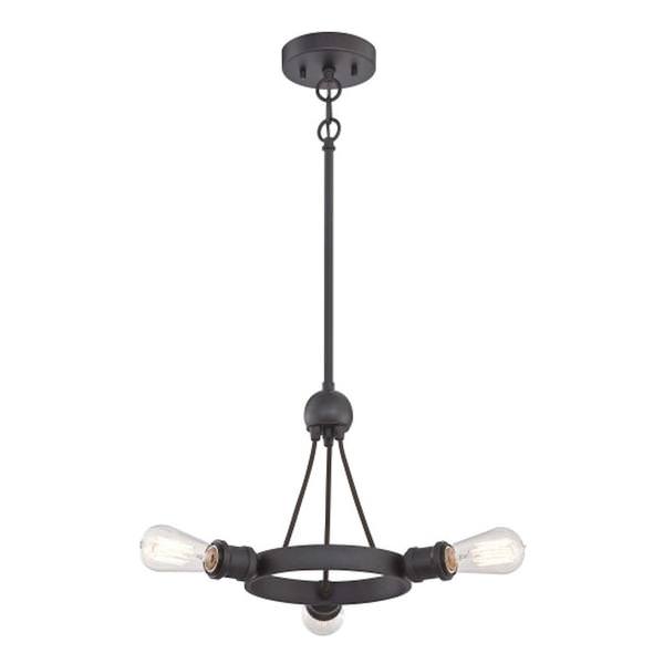 3 Light Aged Bronze Pendant Light Fixture
