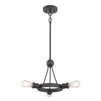 View 3 Light Aged Bronze Pendant Light Fixture