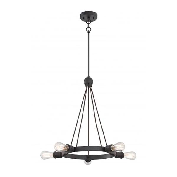5 Light Aged Bronze Chandelier Light Fixture