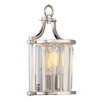 View 1 Light Polished Nickel Clear Crystal Prisms Glass Shade Sconce Light Fixture