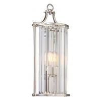 View 1 Light Polished Nickel Clear Crystal Prisms Glass Shade Sconce Light Fixture