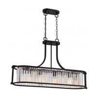 View 4 Light Aged Bronze Clear Crystal Glass Prisms Pendant Light Fixture
