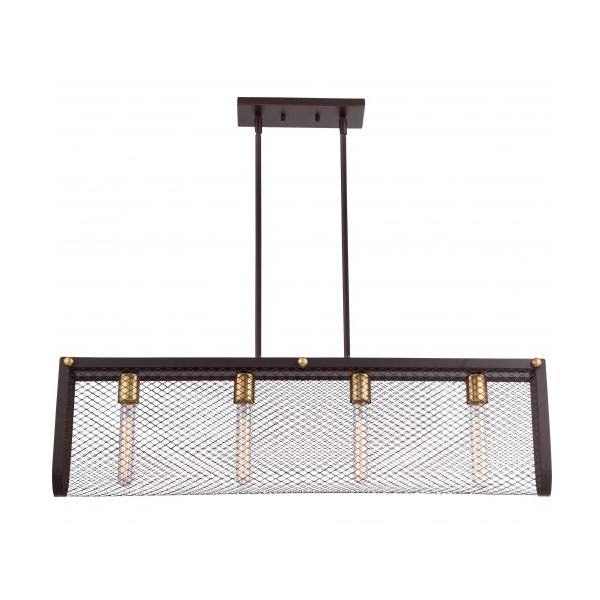 4 Light Russet Bronze Pendant Light Fixture