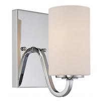 Nuvo Lighting 1 Light Polished Nickel White Glass Shade Vanity Light Fixture