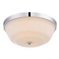 View 2 Light Polished Nickel White Glass Shade Ceiling Light Fixture