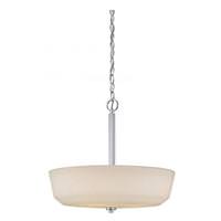 View 4 Light Polished Nickel White Glass Shade Pendant Light Fixture