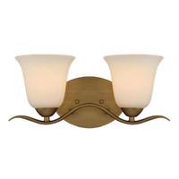 View 2 Light Natural Brass White Glass Shade Vanity Light Fixture