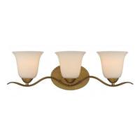 View 3 Light Natural Brass White Glass Shade Vanity Light Fixture